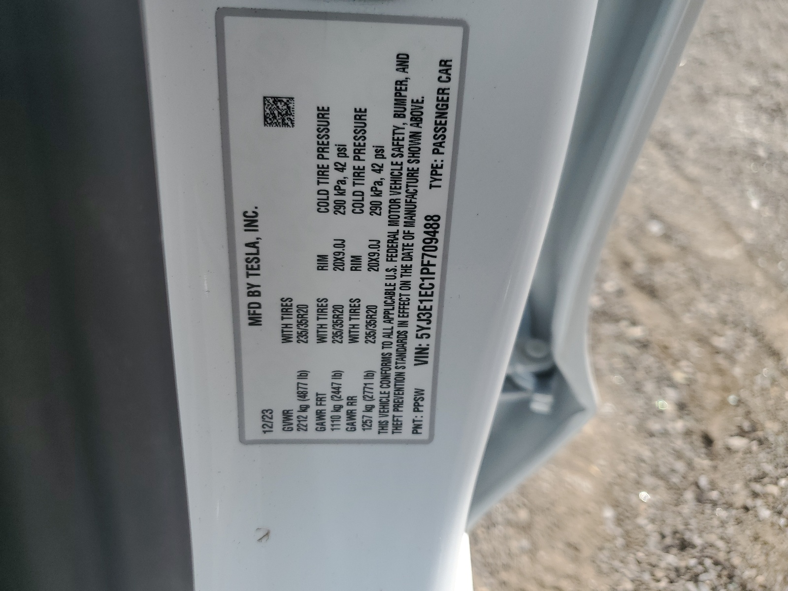 5YJ3E1EC1PF709488 2023 Tesla Model 3