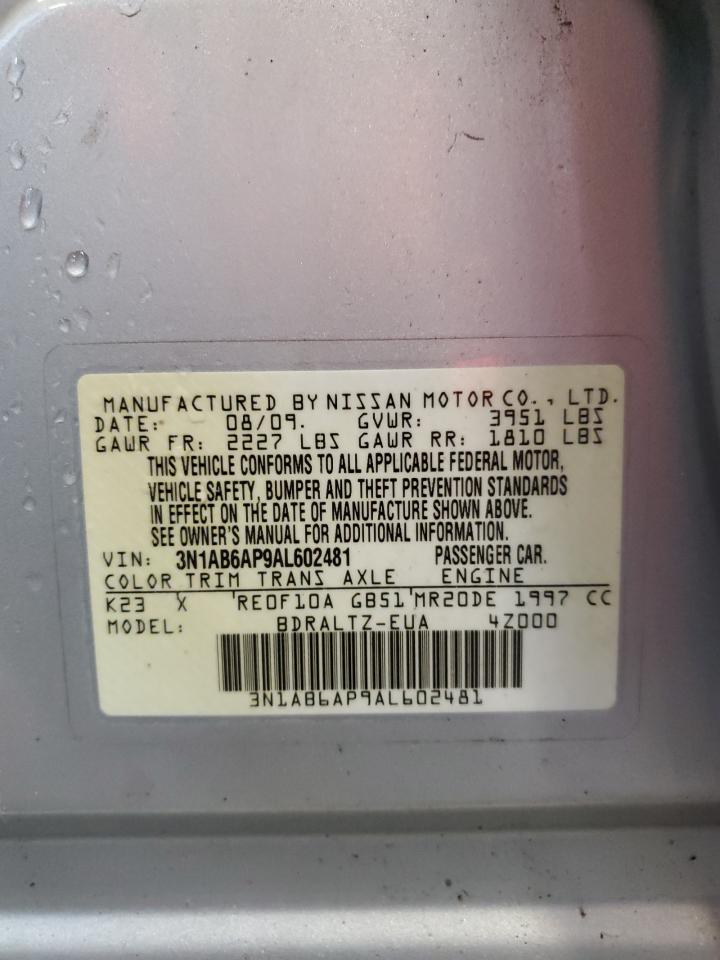 2010 Nissan Sentra 2.0 VIN: 3N1AB6AP9AL602481 Lot: 65013334