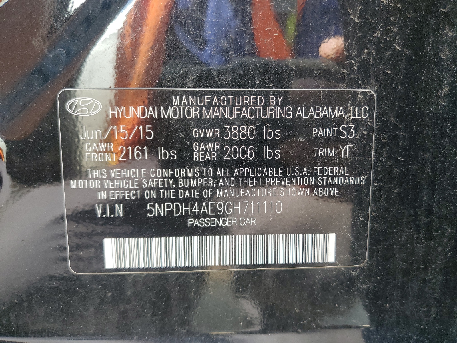 5NPDH4AE9GH711110 2016 Hyundai Elantra Se