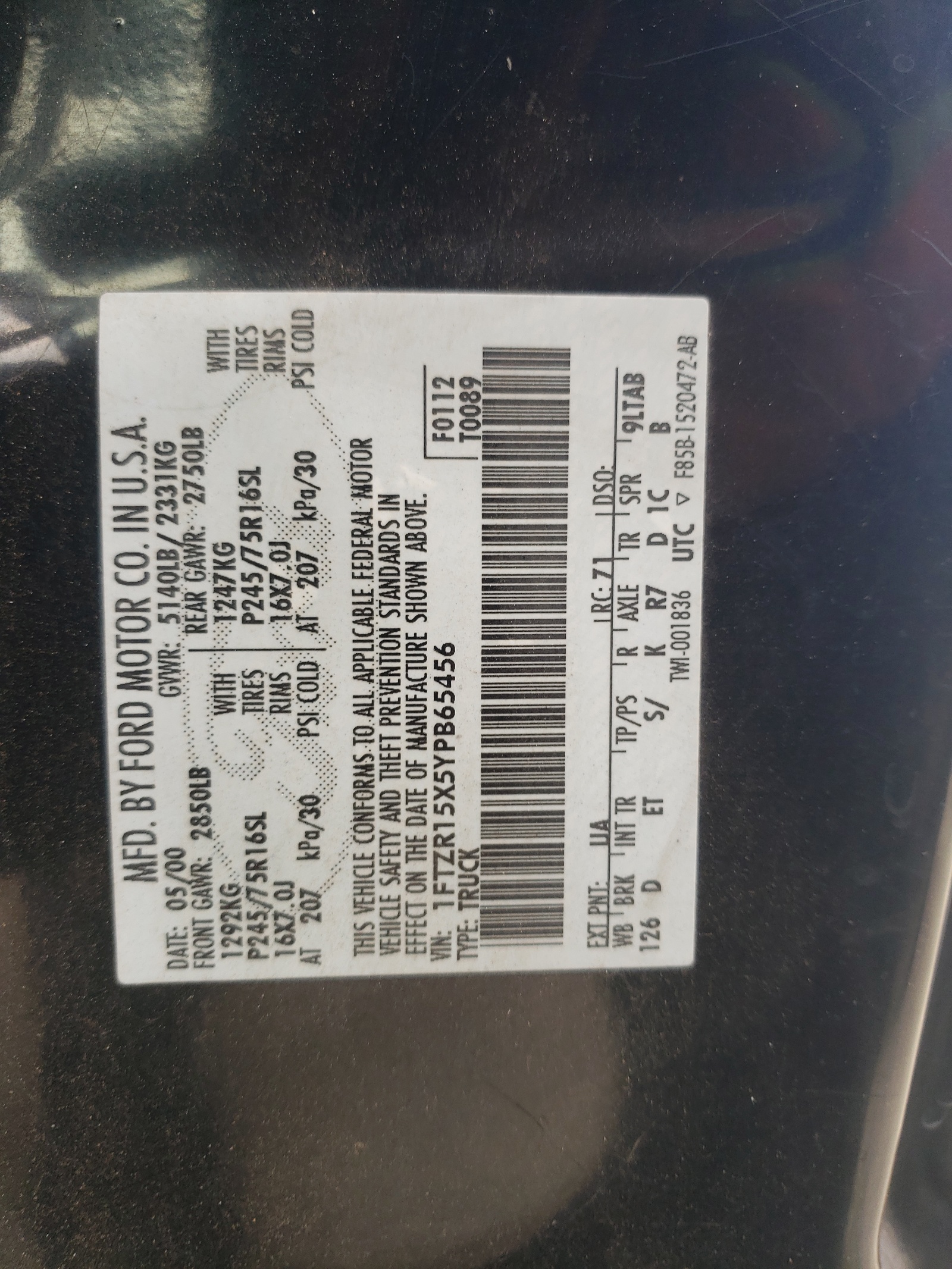 1FTZR15X5YPB65456 2000 Ford Ranger Super Cab