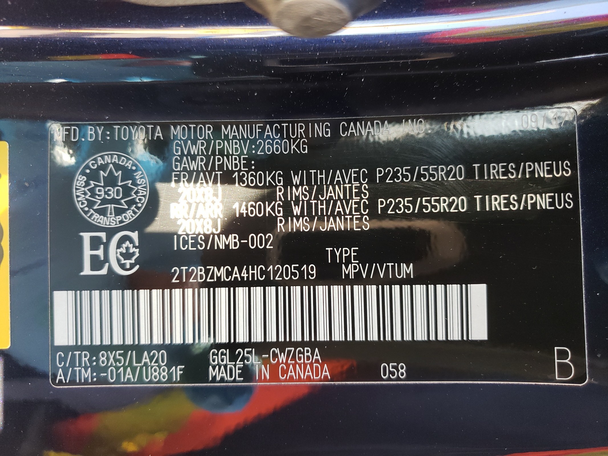 2T2BZMCA4HC120519 2017 Lexus Rx 350 Base