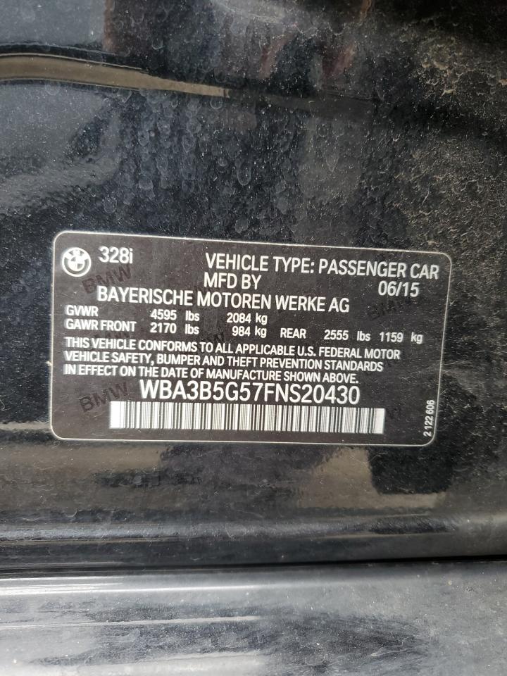 2015 BMW 328 Xi Sulev VIN: WBA3B5G57FNS20430 Lot: 62730084