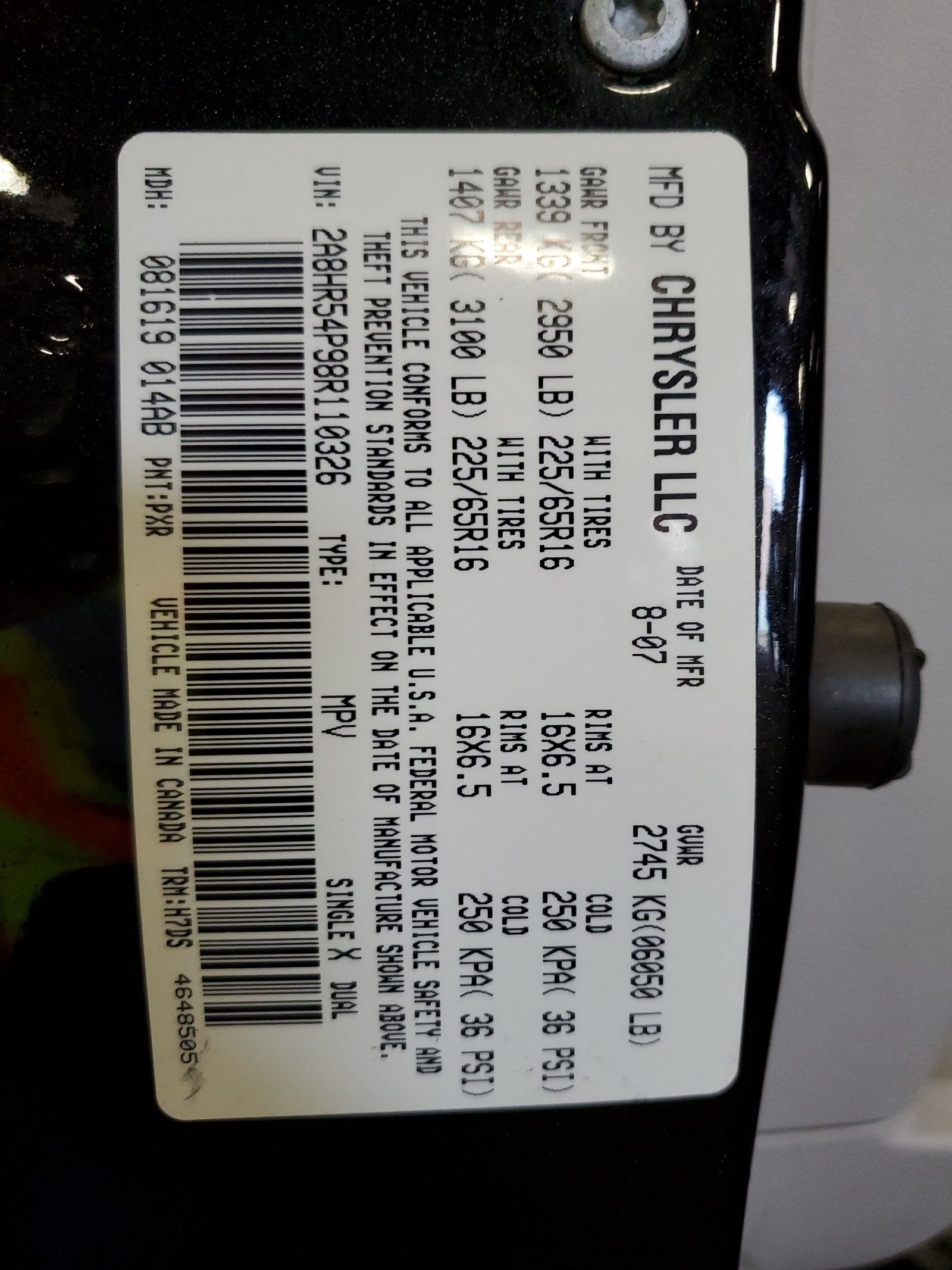 2A8HR54P98R110326 2008 Chrysler Town & Country Touring