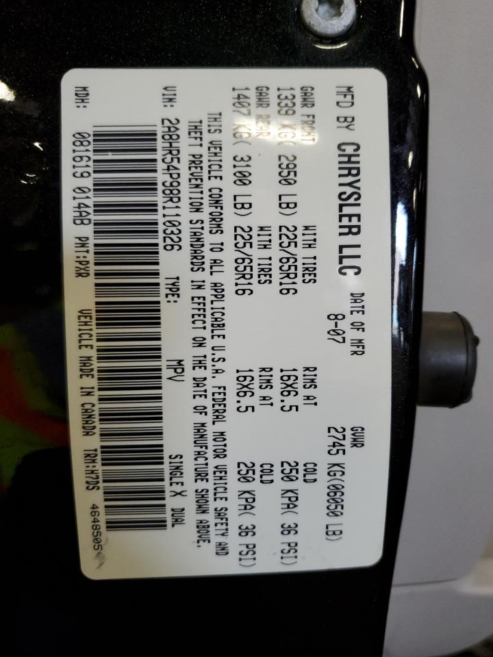 2008 Chrysler Town & Country Touring VIN: 2A8HR54P98R110326 Lot: 63907514