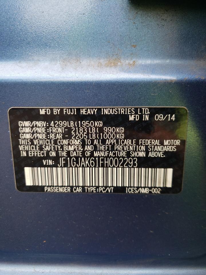 2015 Subaru Impreza Premium Plus VIN: JF1GJAK61FH002293 Lot: 64444234