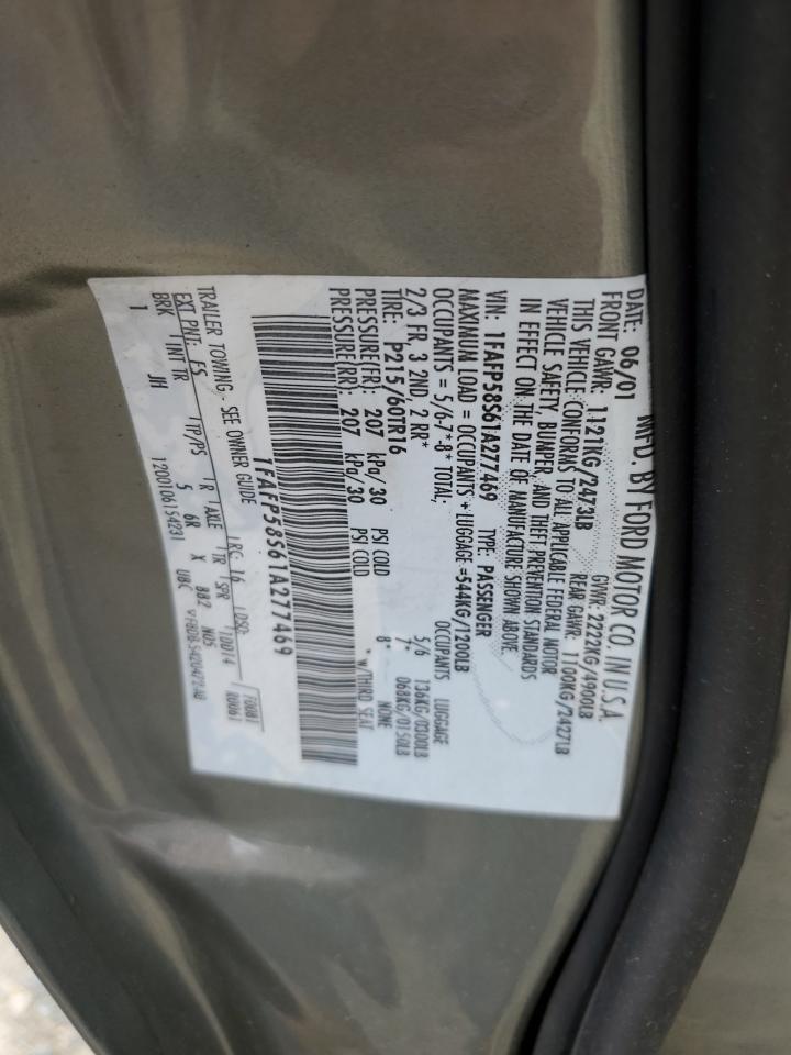 2001 Ford Taurus Se VIN: 1FAFP58S61A277469 Lot: 64142674