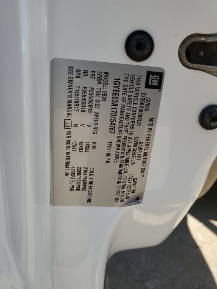 2007 Cadillac Srx VIN: 1GYEE63A170154767 Lot: 61896904