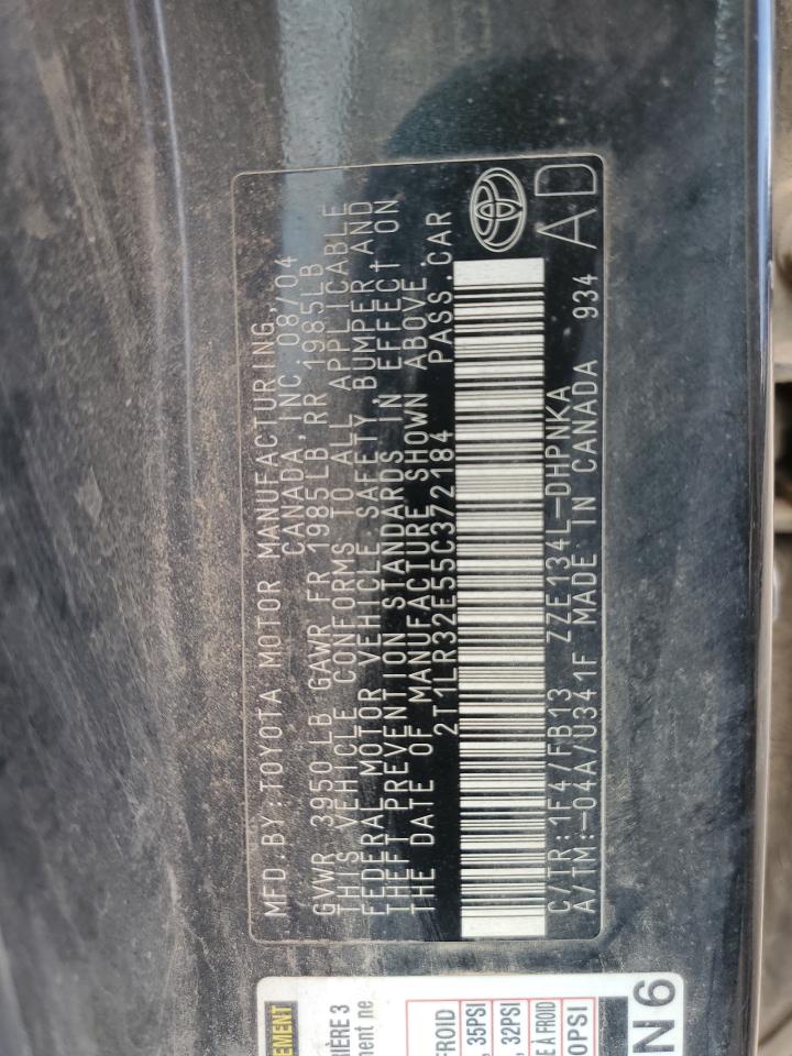 2005 Toyota Corolla Matrix Base VIN: 2T1LR32E55C372184 Lot: 62873834