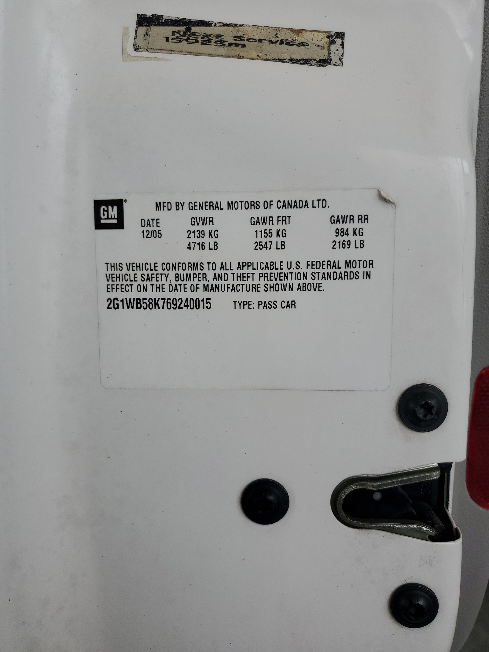 2G1WB58K769240015 2006 Chevrolet Impala Ls