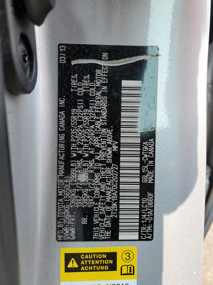 2013 Lexus Rx 350 Base VIN: 2T2BK1BA7DC202727 Lot: 63928524