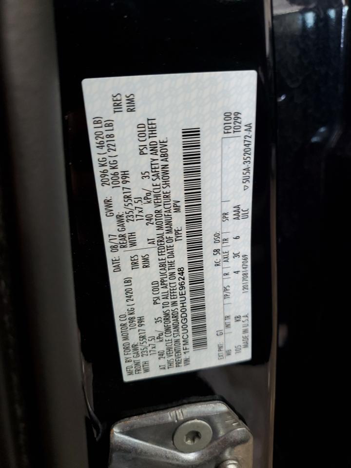 2017 Ford Escape Se VIN: 1FMCU0GD0HUE96248 Lot: 62513114