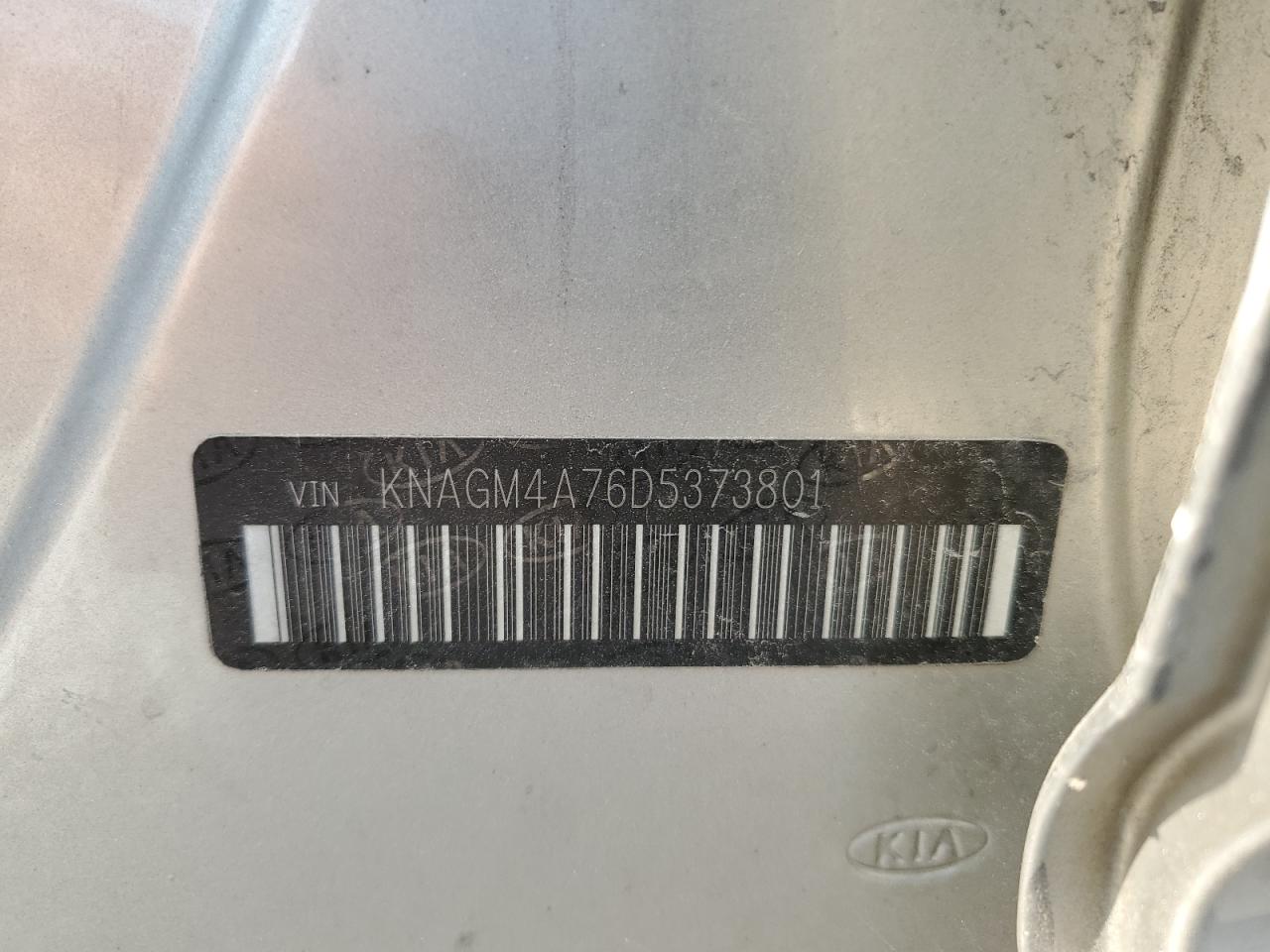 2013 Kia Optima Lx VIN: KNAGM4A76D5373801 Lot: 63931284