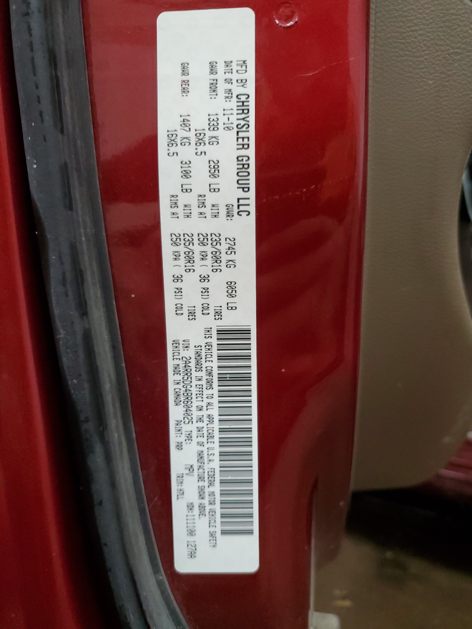 2A4RR5DG4BR604025 2011 Chrysler Town & Country Touring