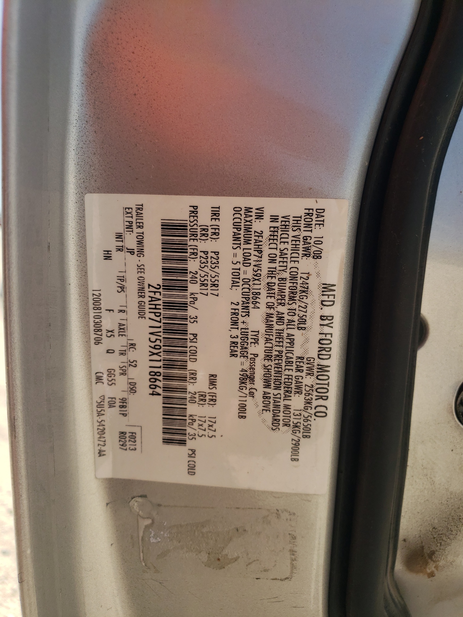 2FAHP71V59X118664 2009 Ford Crown Victoria Police Interceptor