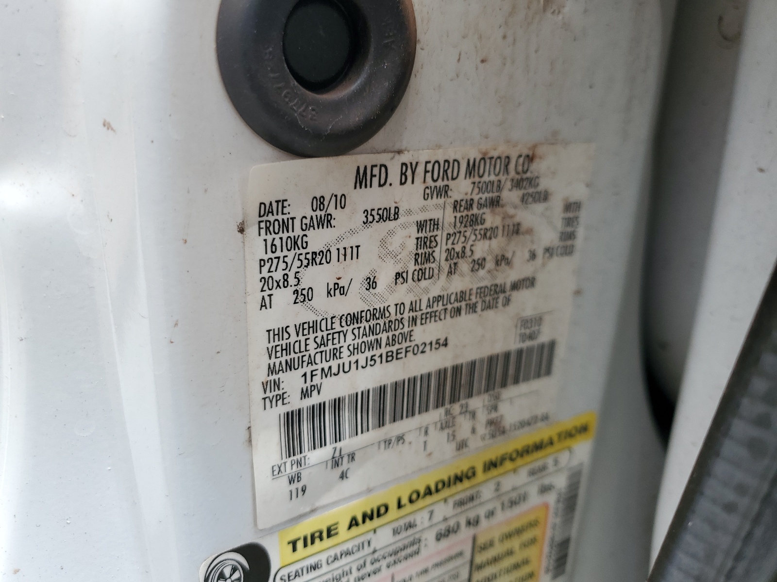 1FMJU1J51BEF02154 2011 Ford Expedition Xlt