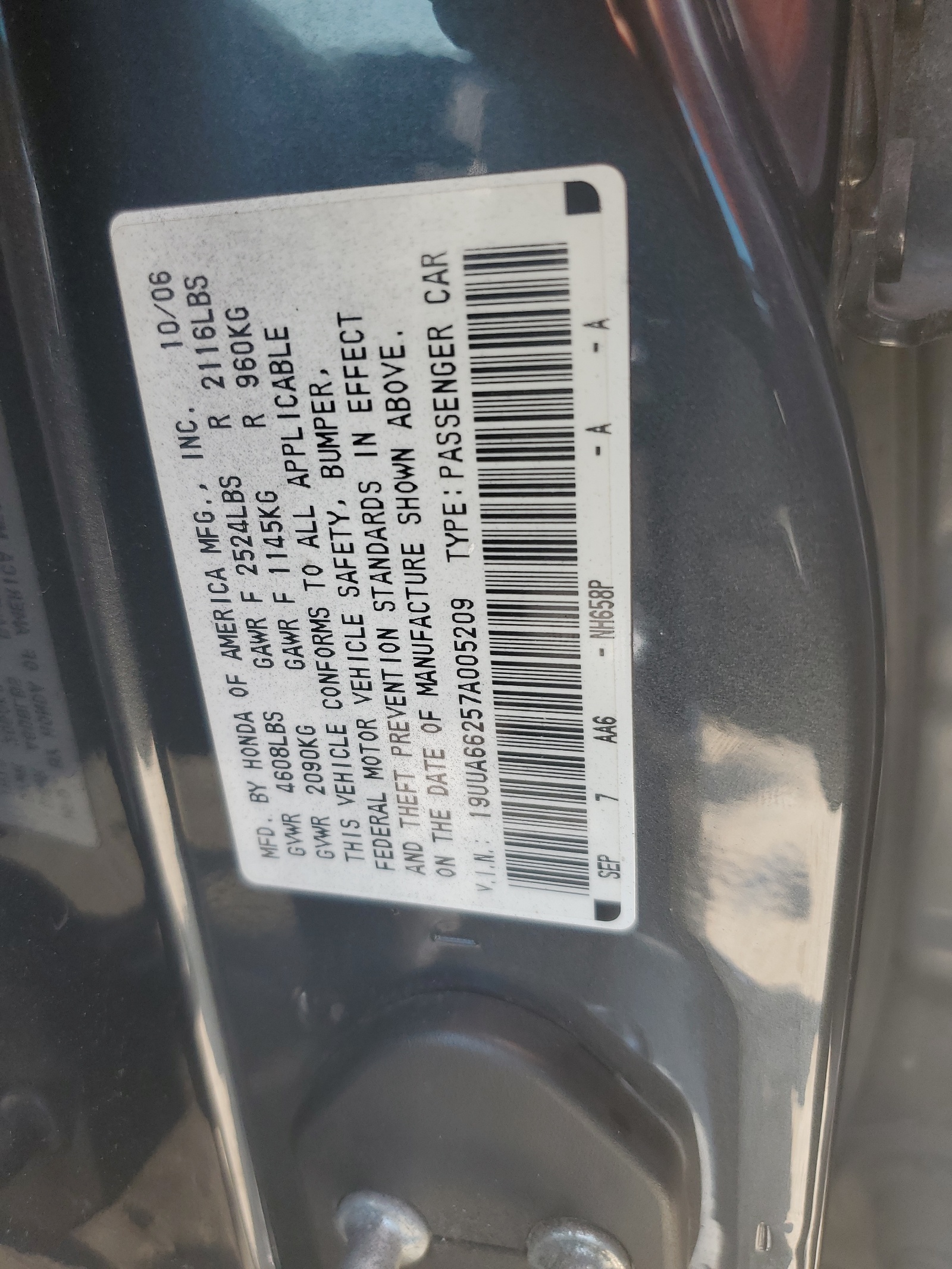 19UUA66257A005209 2007 Acura Tl