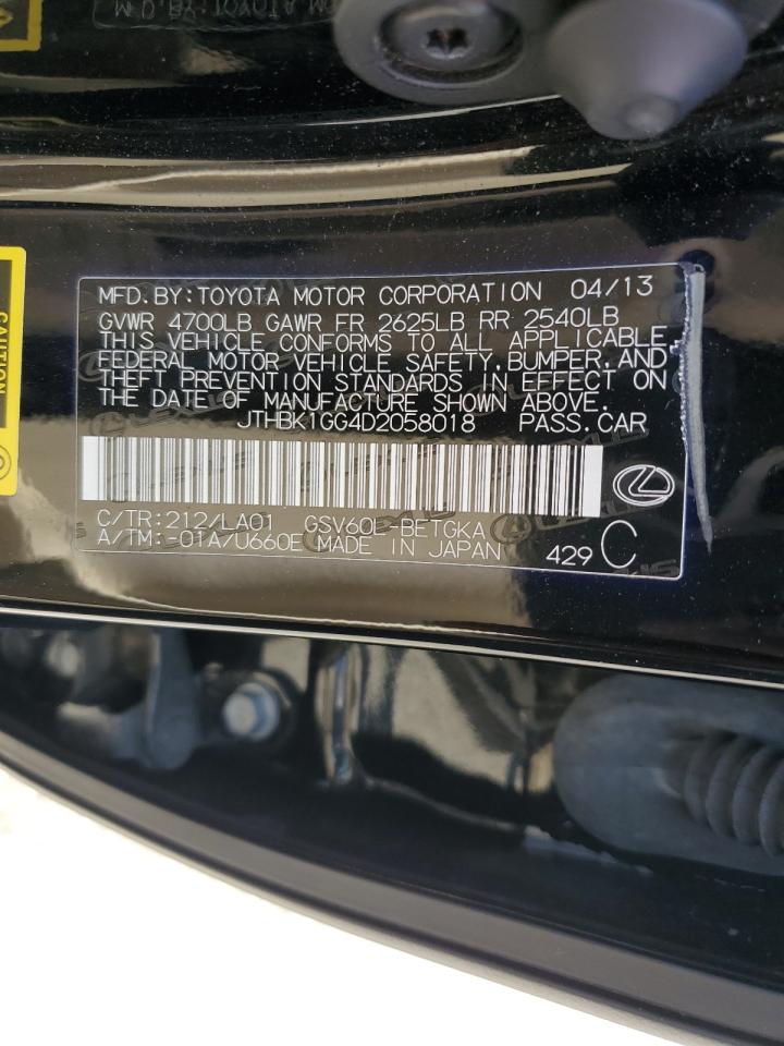 2013 Lexus Es 350 VIN: JTHBK1GG4D2058018 Lot: 63146774