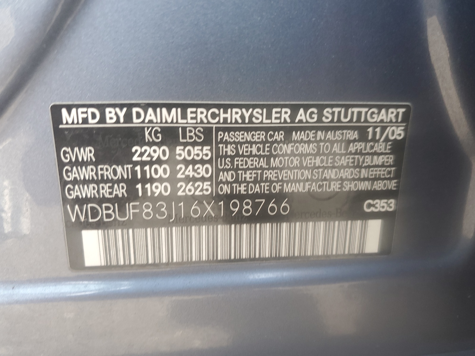 WDBUF83J16X198766 2006 Mercedes-Benz E 500 4Matic