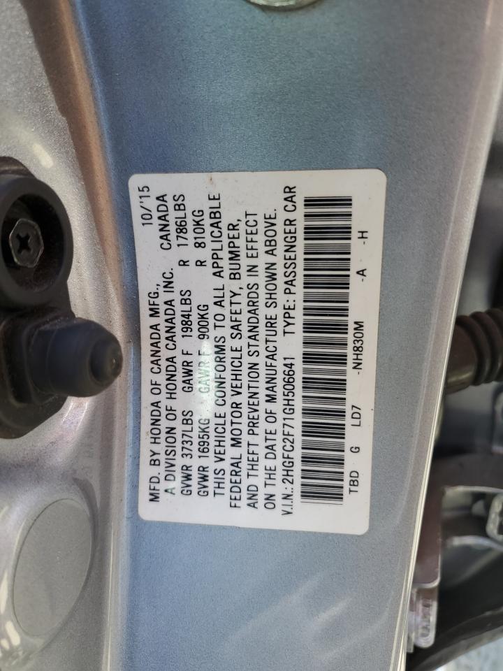 2HGFC2F71GH506641 2016 Honda Civic Ex