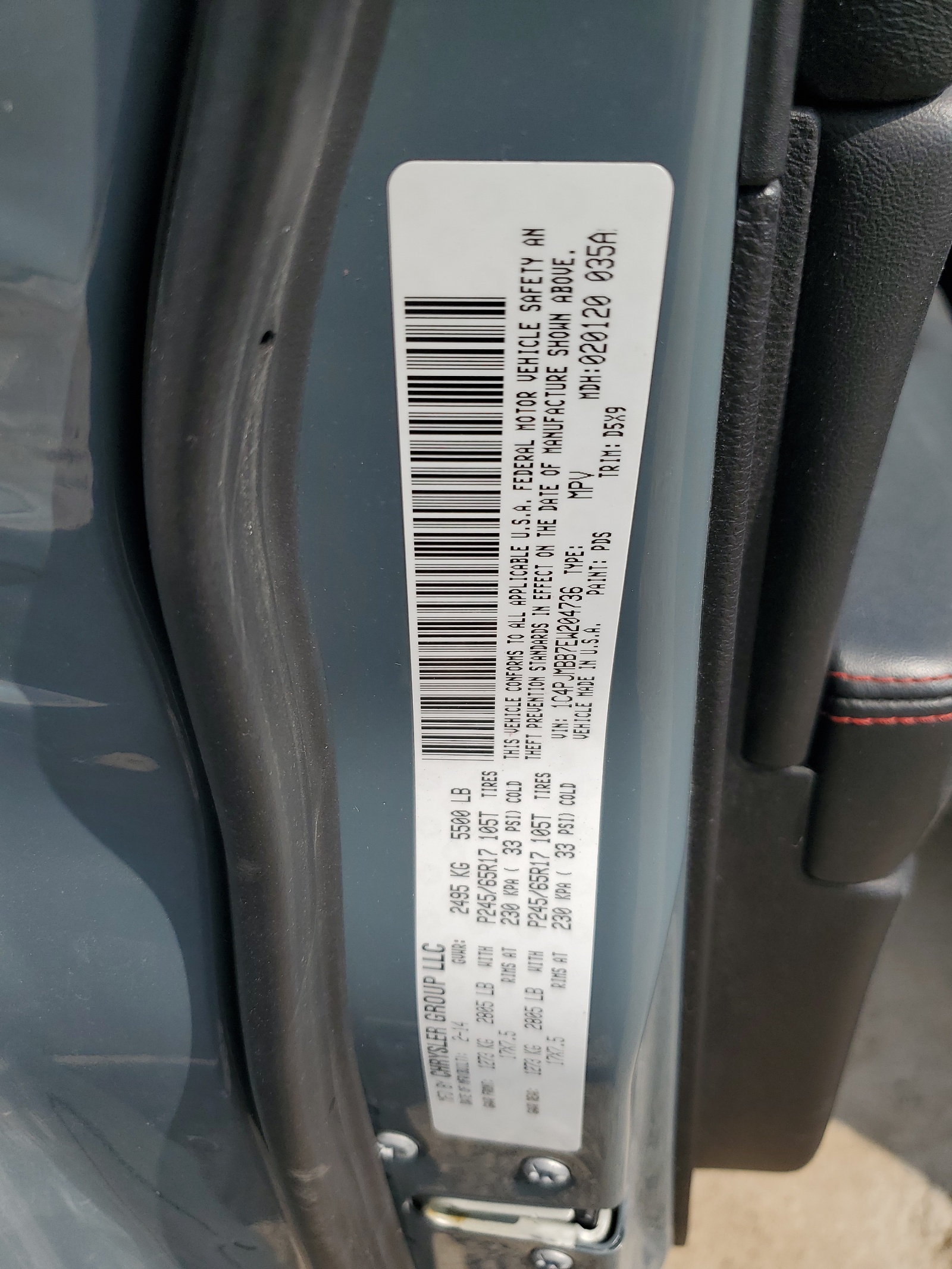 1C4PJMBB7EW204736 2014 Jeep Cherokee Trailhawk