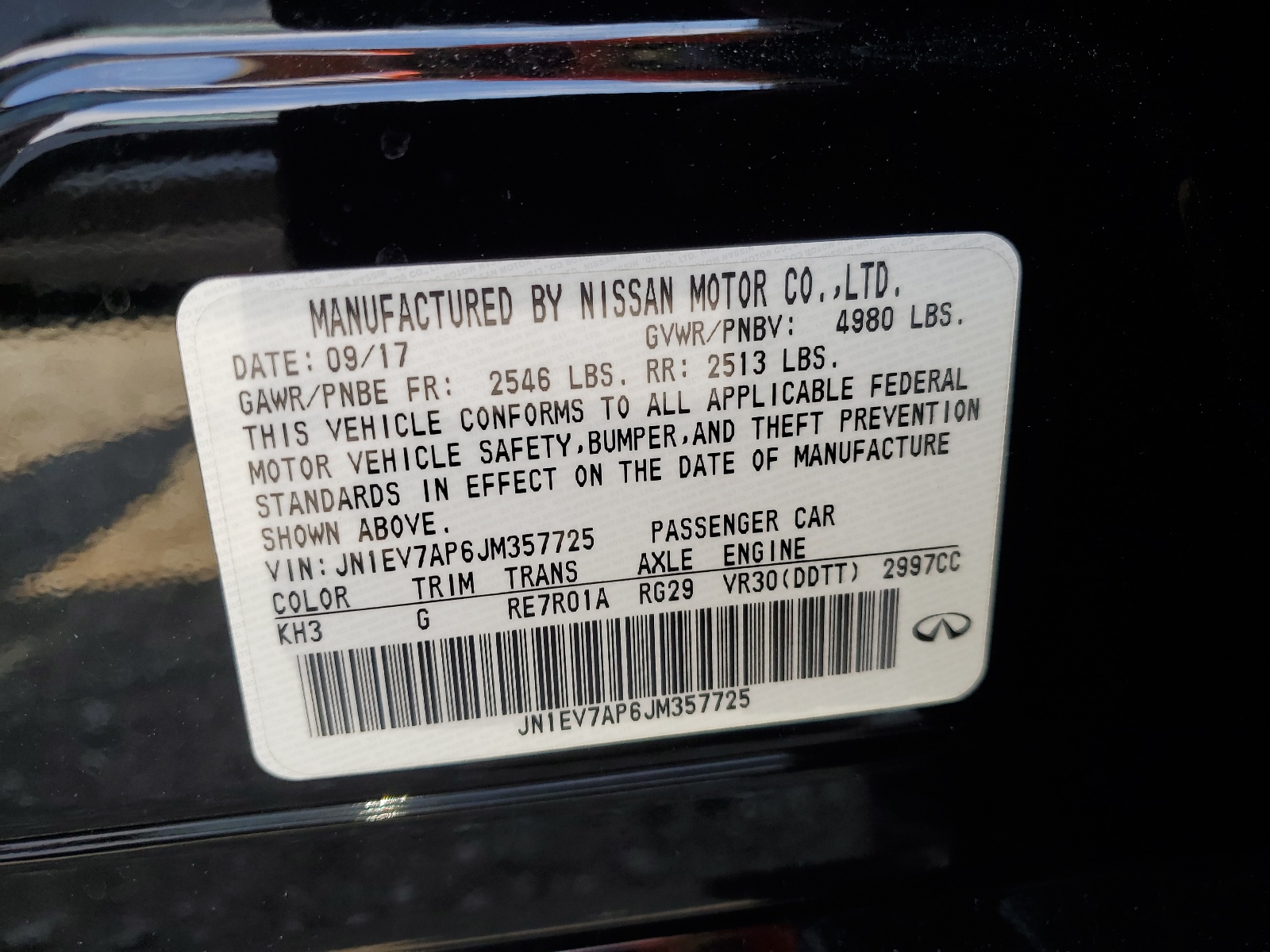 JN1EV7AP6JM357725 2018 Infiniti Q50 Luxe