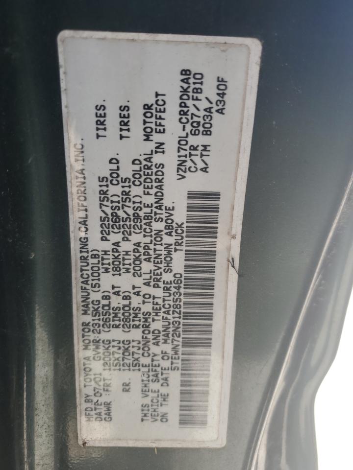 2001 Toyota Tacoma Xtracab VIN: 5TEWN72N31Z853460 Lot: 63432064