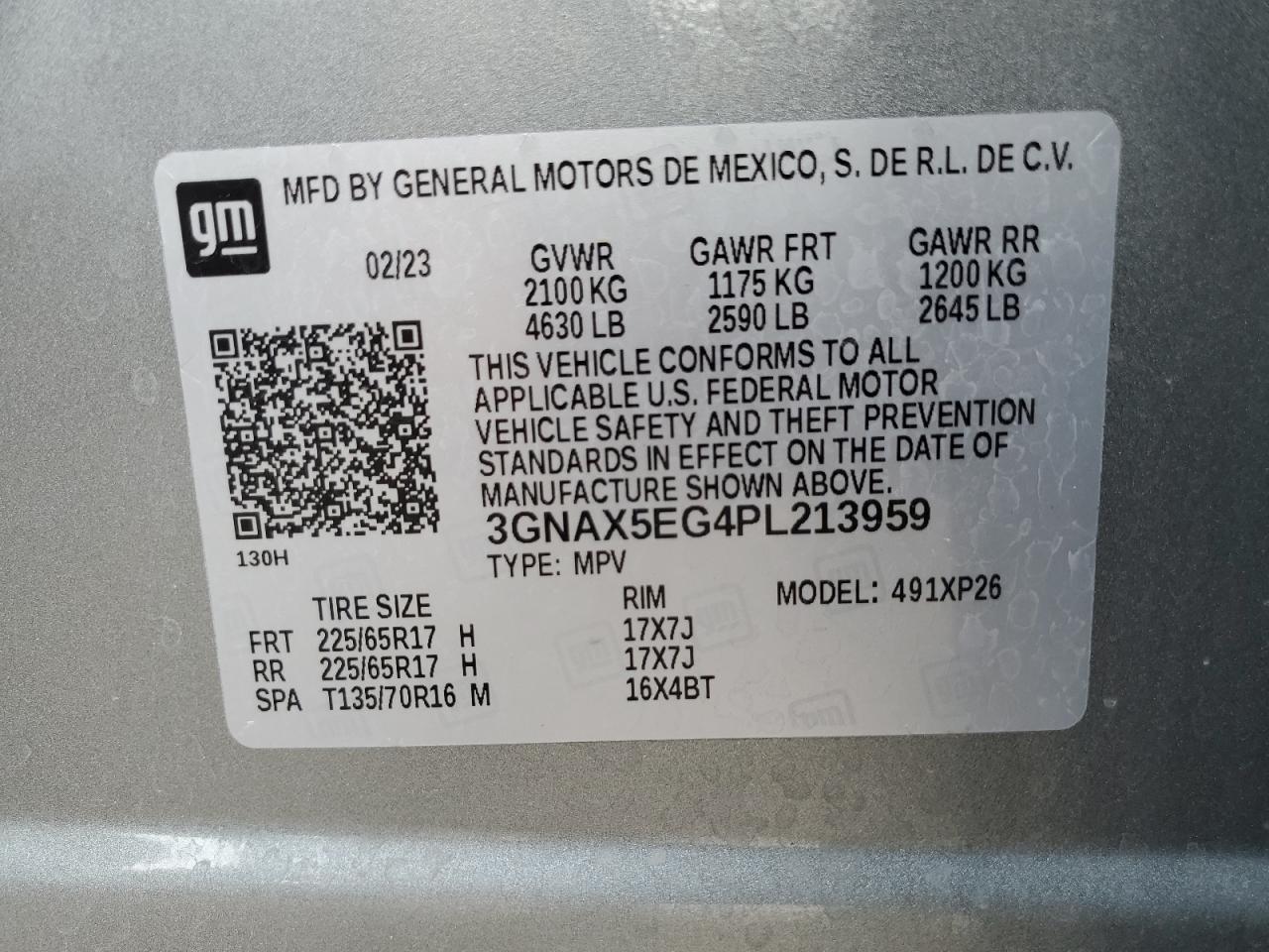 3GNAX5EG4PL213959 2023 CHEVROLET EQUINOX - Image 15