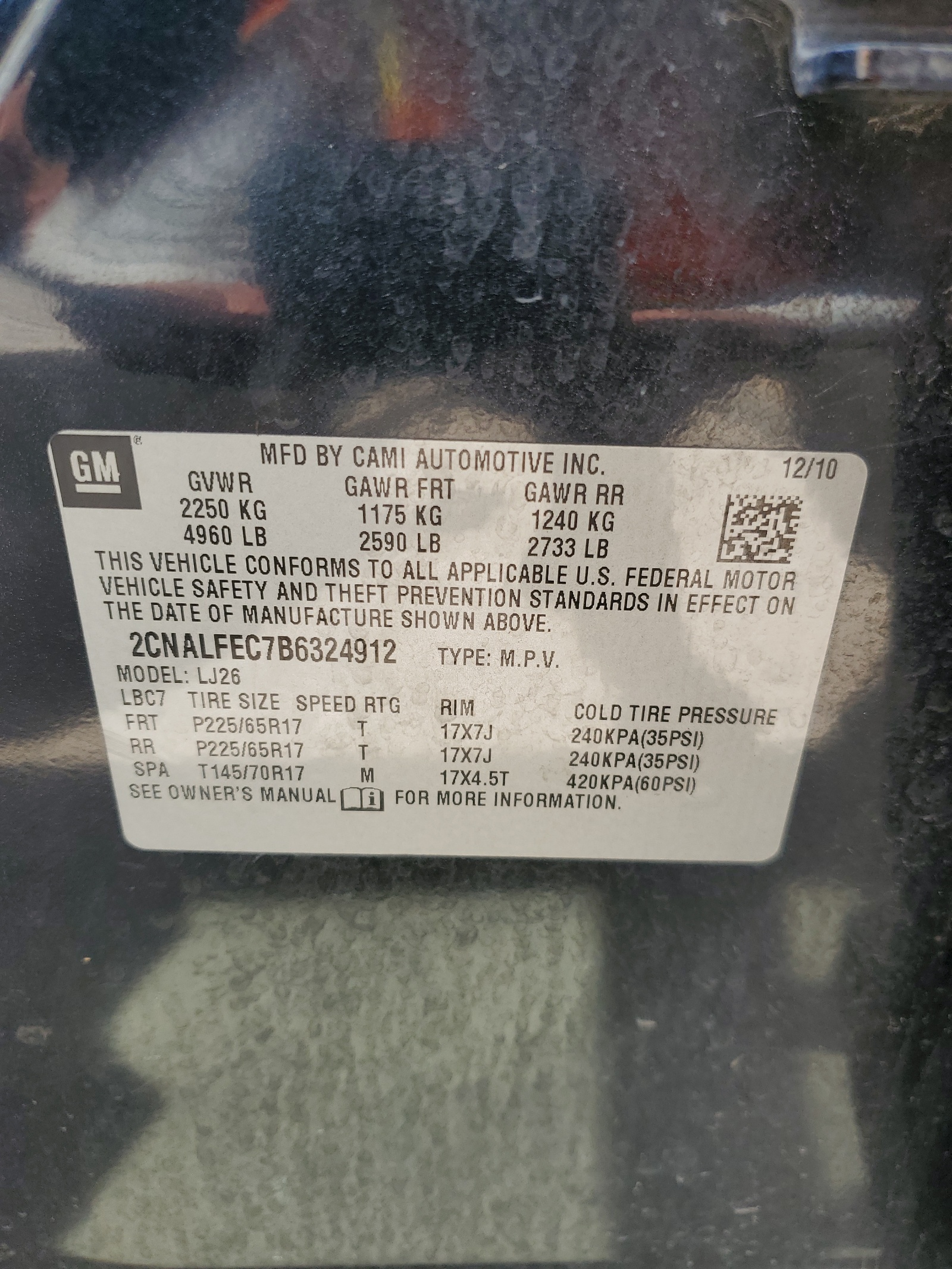 2CNALFEC7B6324912 2011 Chevrolet Equinox Ltz