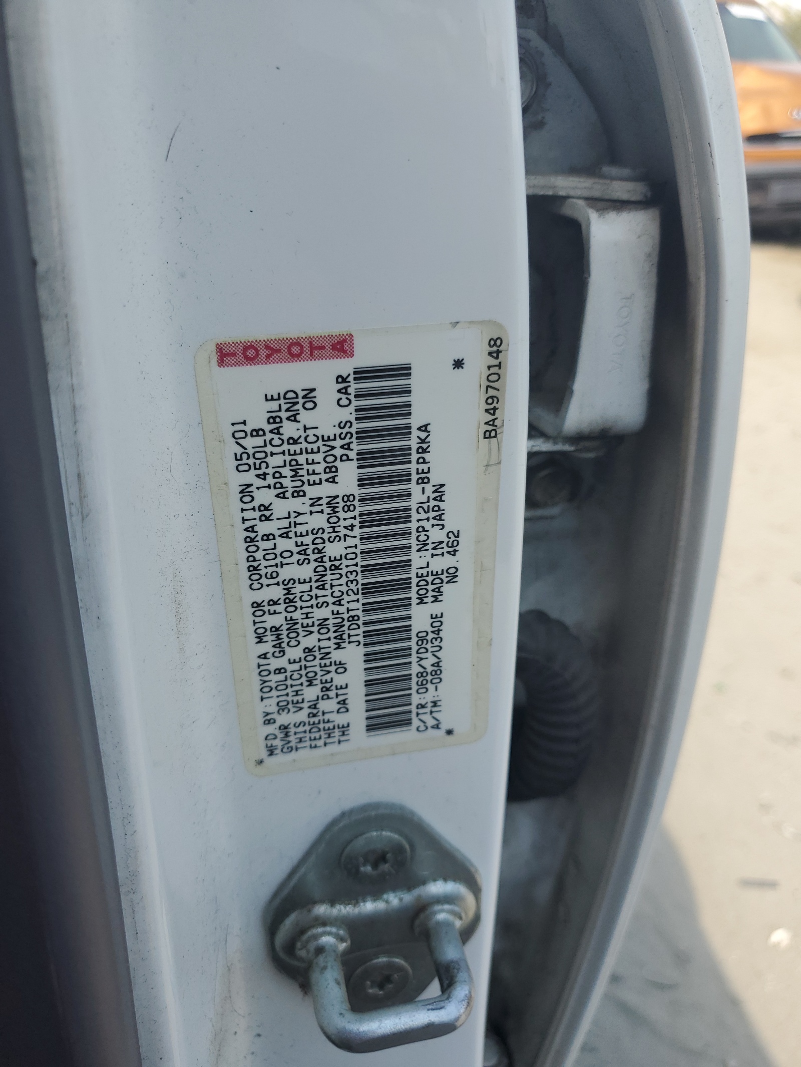 JTDBT123310174188 2001 Toyota Echo