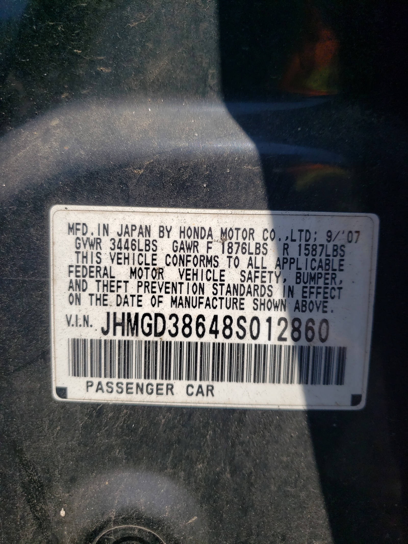 JHMGD38648S012860 2008 Honda Fit Sport