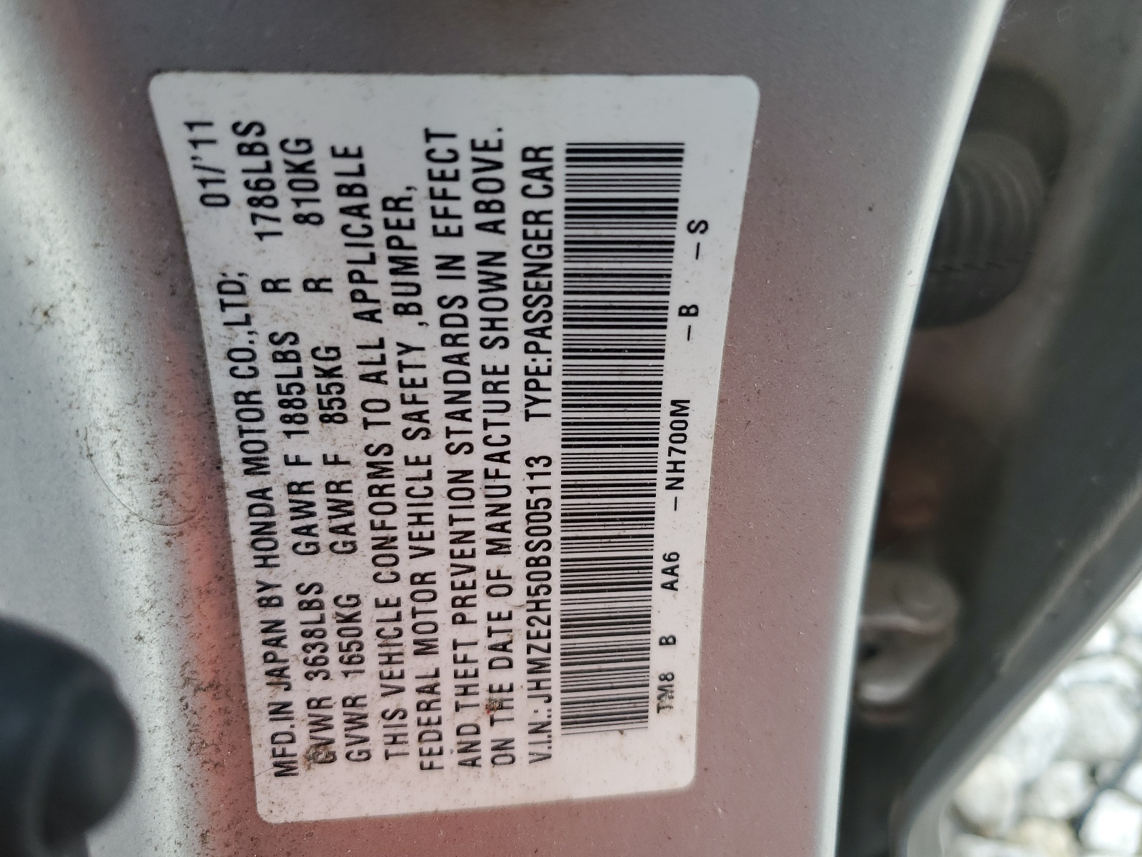 JHMZE2H50BS005113 2011 Honda Insight Lx