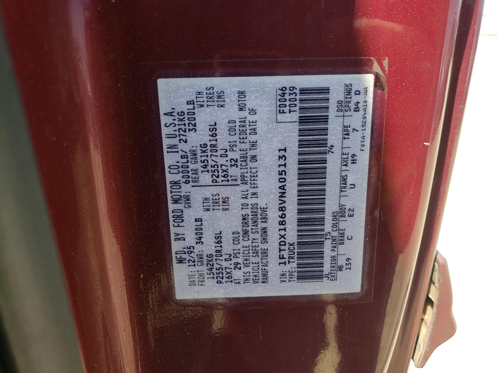 1FTDX1868VNA05131 1997 Ford F150