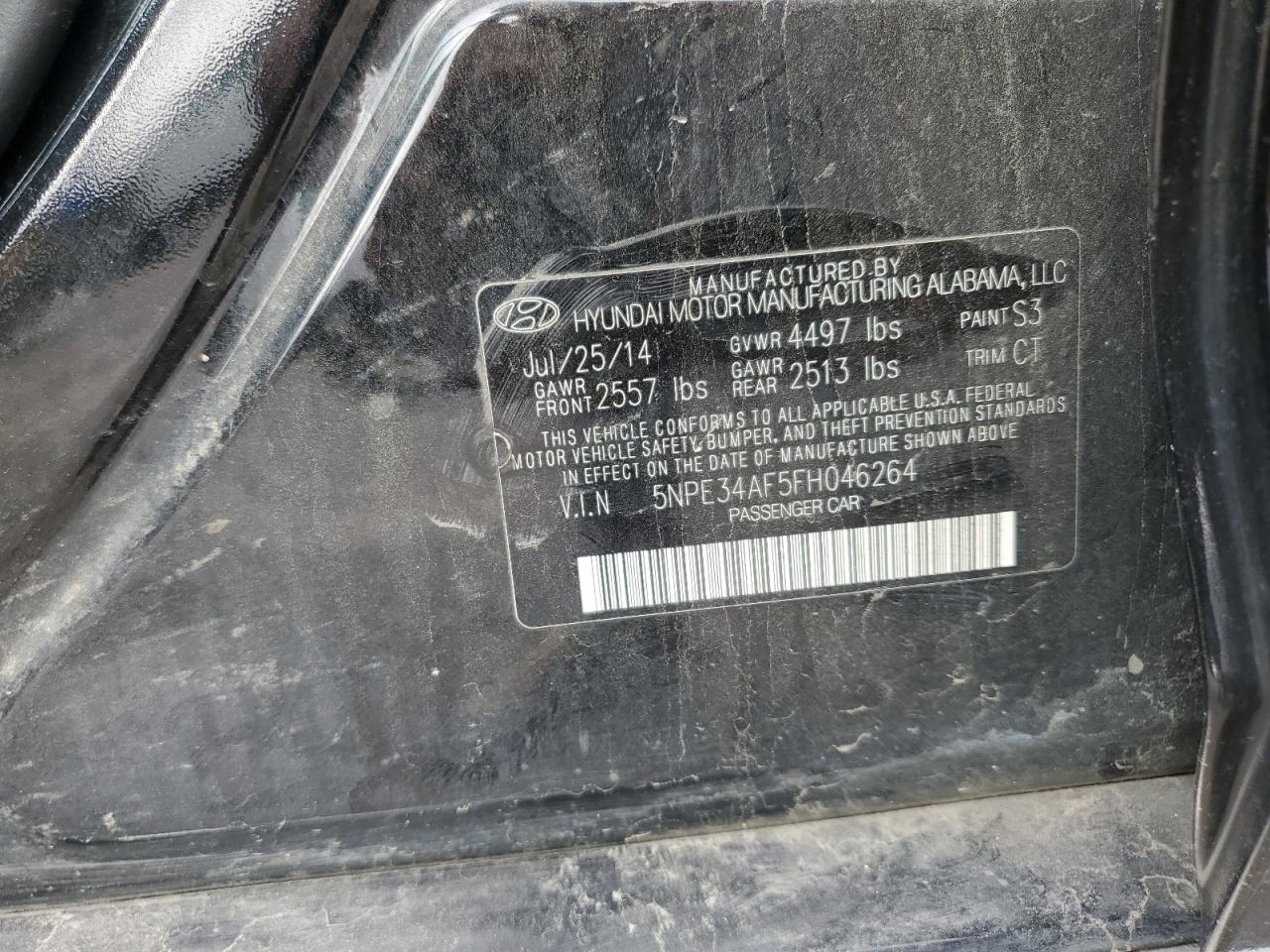 2015 Hyundai Sonata Sport VIN: 5NPE34AF5FH046264 Lot: 64696704