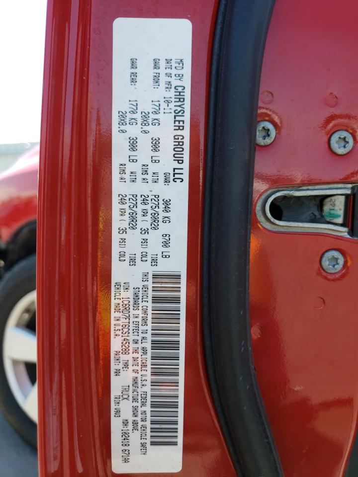 2012 Dodge Ram 1500 St VIN: 1C6RD7FT6CS145288 Lot: 62456384