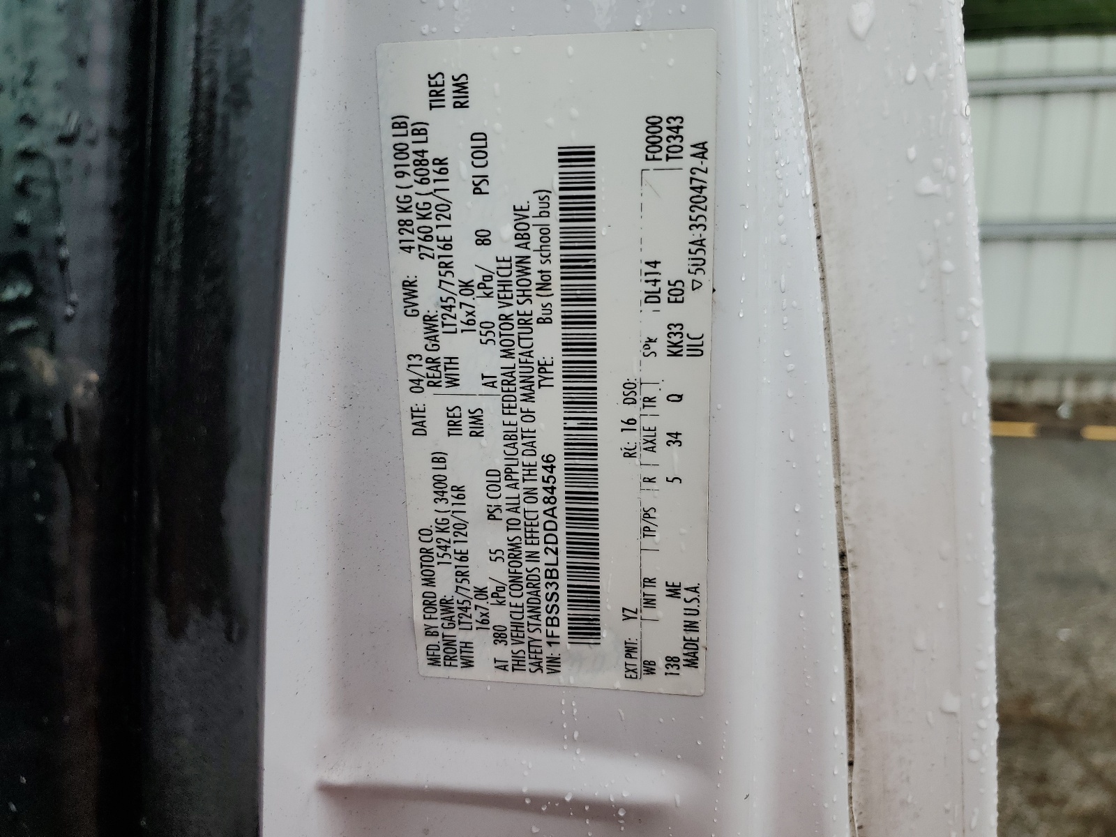 1FBSS3BL2DDA84546 2013 Ford Econoline E350 Super Duty Wagon