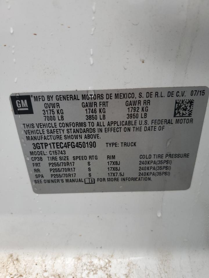 2015 GMC Sierra C1500 VIN: 3GTP1TEC4FG450190 Lot: 64082384