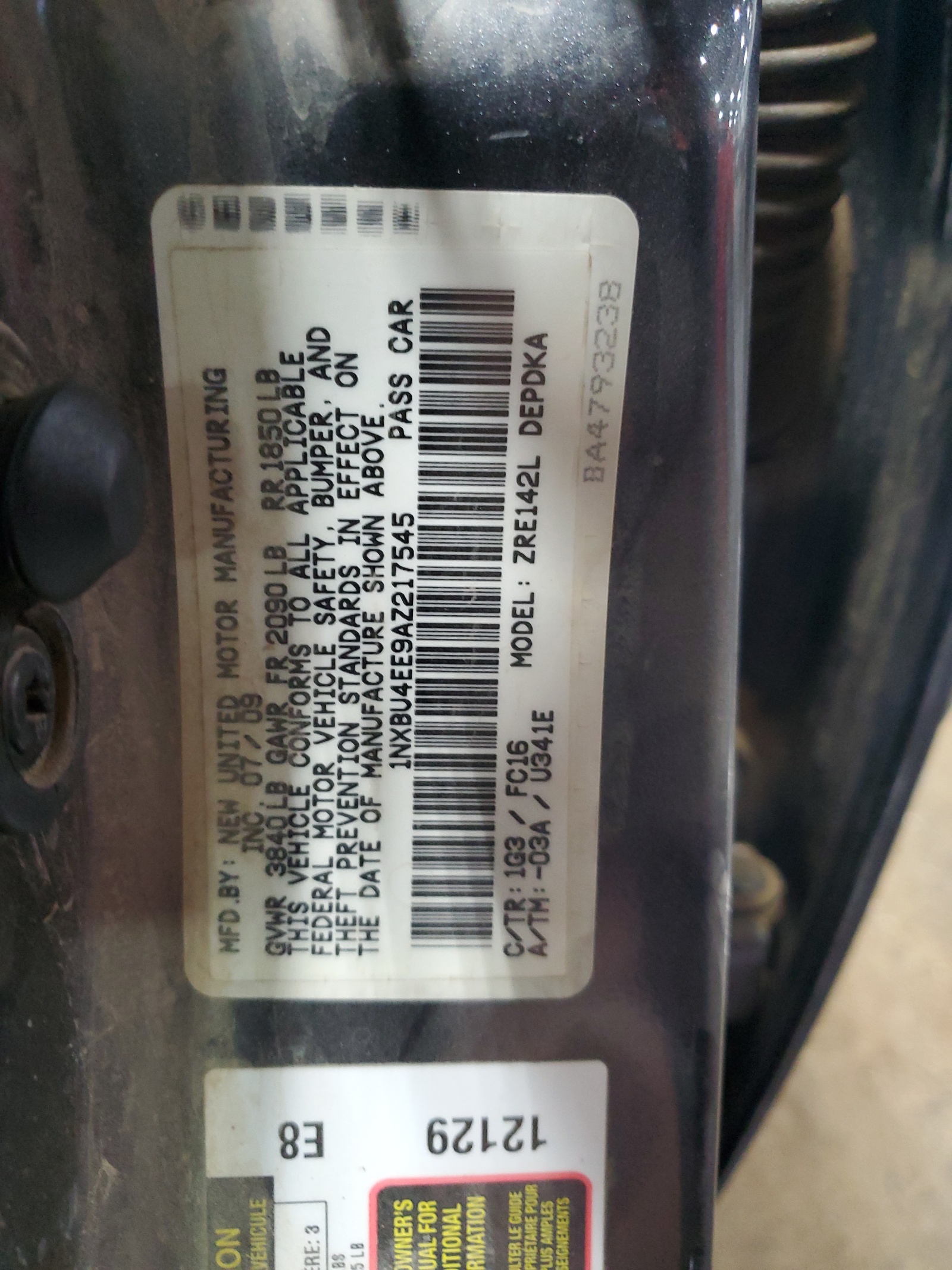 1NXBU4EE9AZ217545 2010 Toyota Corolla Base