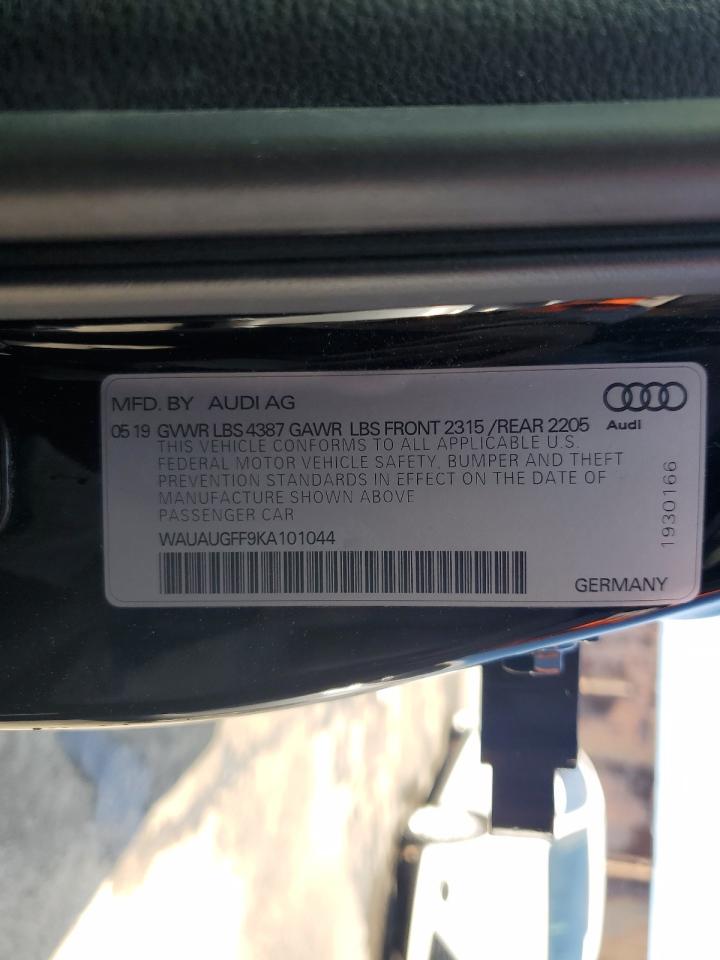 2019 Audi A3 Premium VIN: WAUAUGFF9KA101044 Lot: 63913194