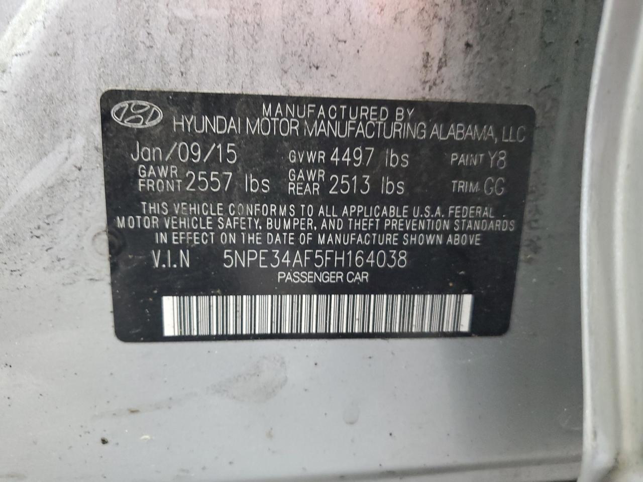 5NPE34AF5FH164038 2015 Hyundai Sonata Sport