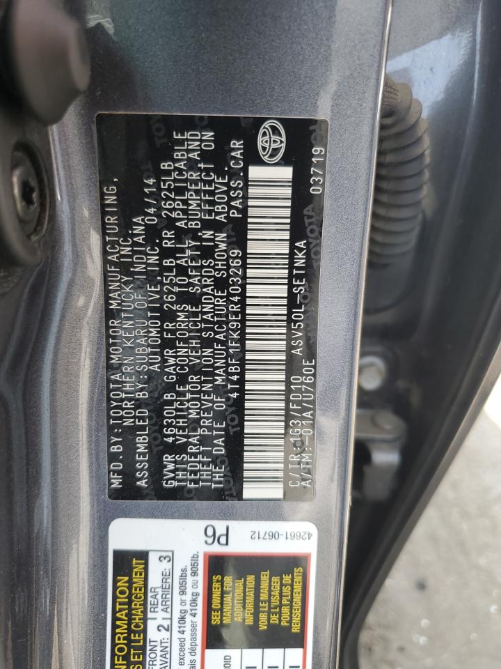 4T4BF1FK9ER403269 2014 Toyota Camry L