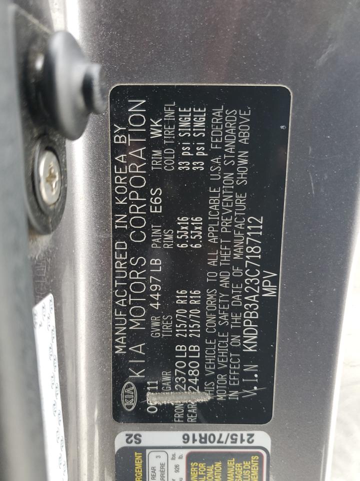 2012 Kia Sportage Base VIN: KNDPB3A23C7187112 Lot: 64654414