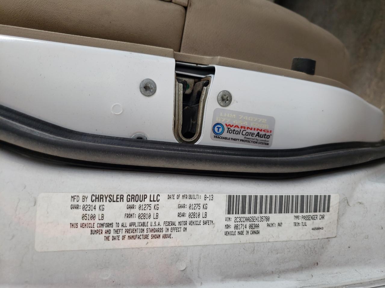 2014 Chrysler 300 VIN: 2C3CCAAG5EH135780 Lot: 65746284