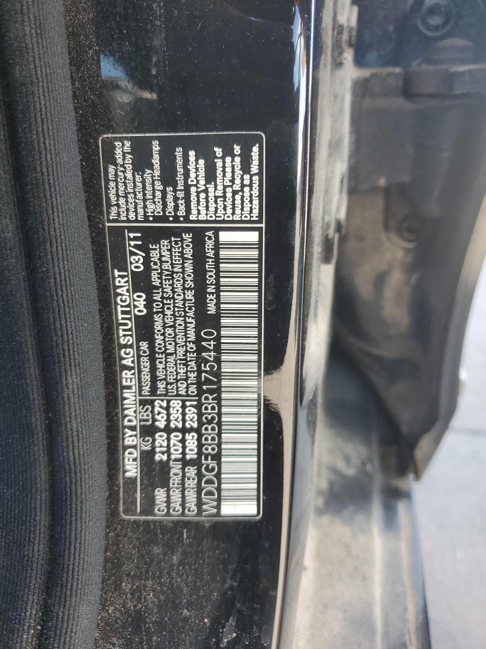 WDDGF8BB3BR175440 2011 Mercedes-Benz C 300 4Matic