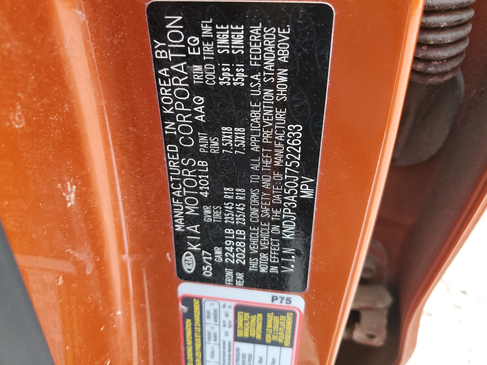 KNDJP3A50J7522633 2018 Kia Soul +