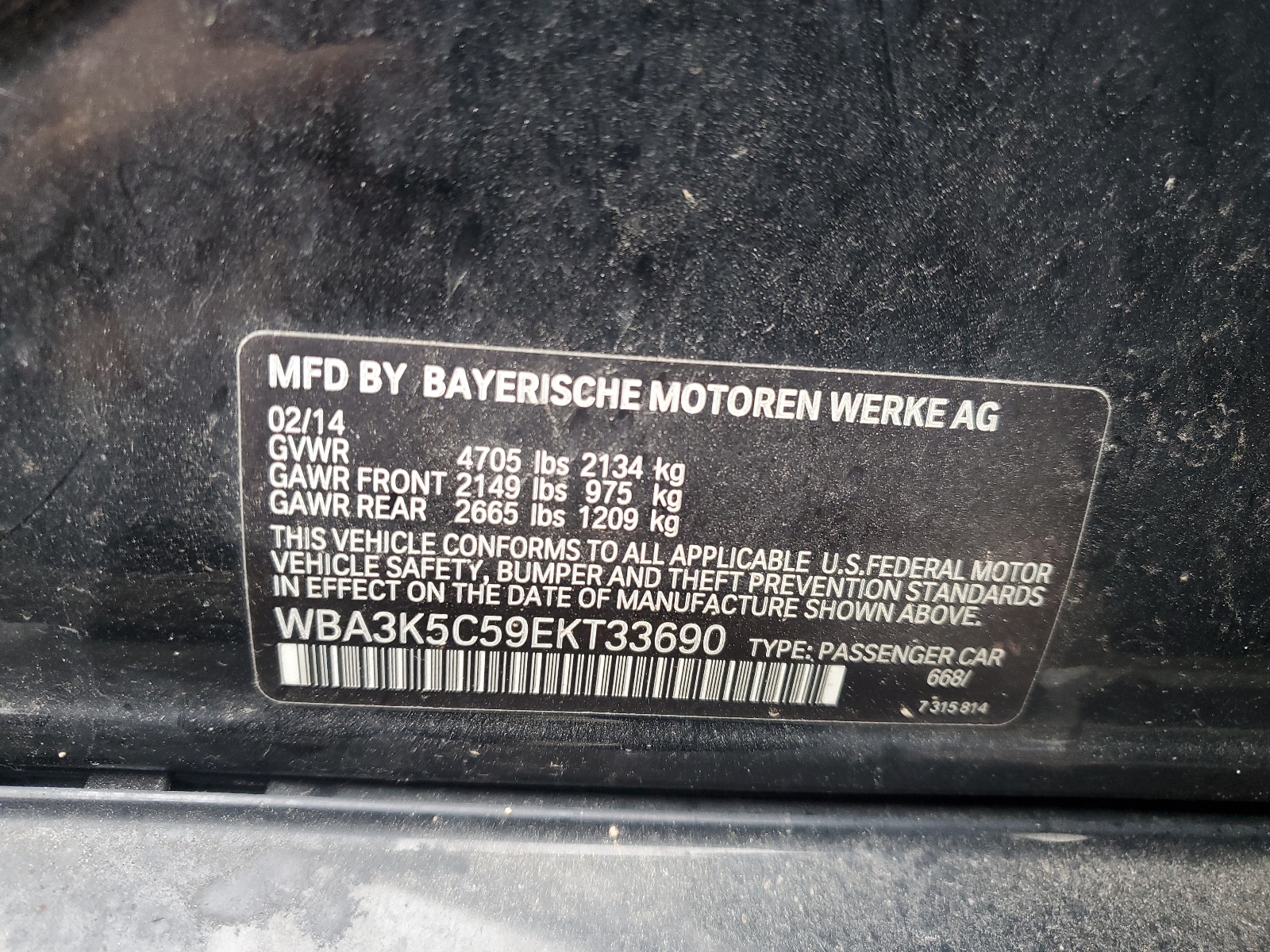 WBA3K5C59EKT33690 2014 BMW 328 D xDrive