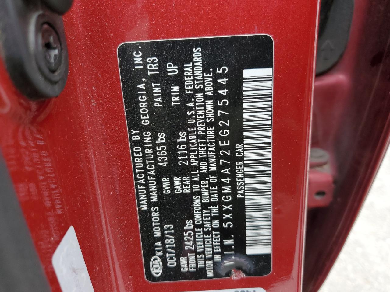 2014 Kia Optima Lx VIN: 5XXGM4A72EG275445 Lot: 61087674