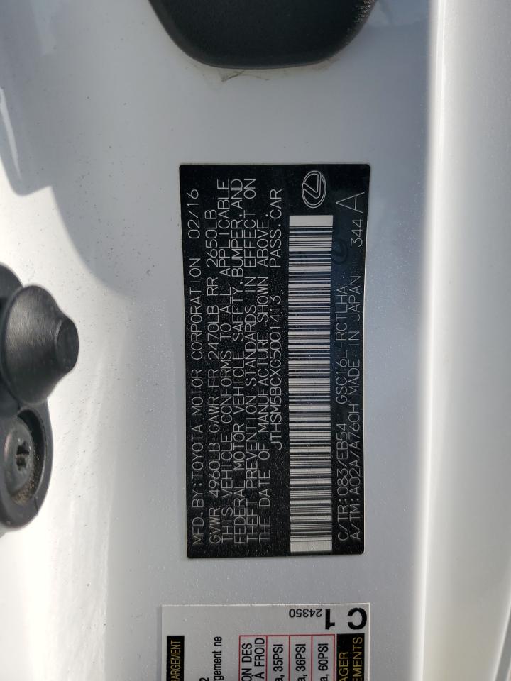 2016 Lexus Rc 300 VIN: JTHSM5BCXG5001413 Lot: 63459354