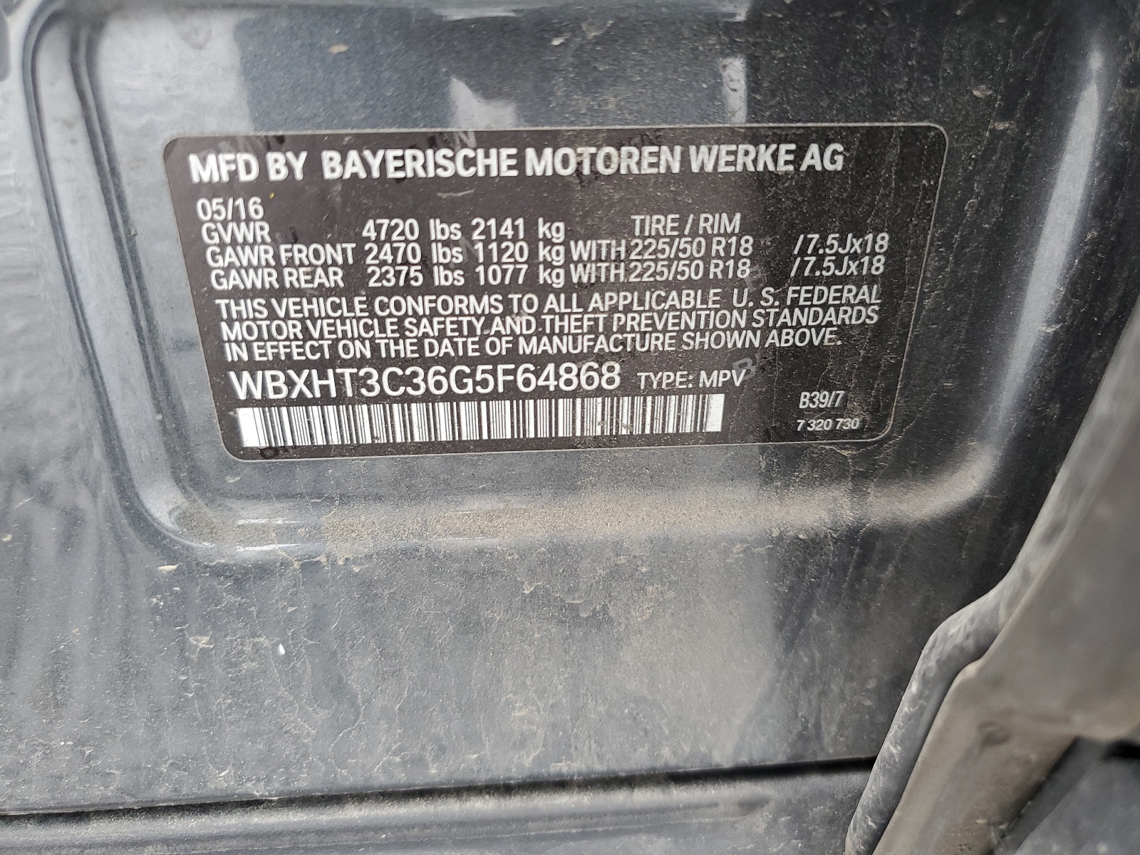 WBXHT3C36G5F64868 2016 BMW X1 xDrive28I