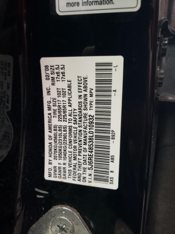 2008 Honda Cr-V Ex VIN: 5J6RE48538L010932 Lot: 64689314