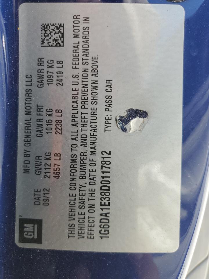 2013 Cadillac Cts VIN: 1G6DA1E38D0117812 Lot: 61372884